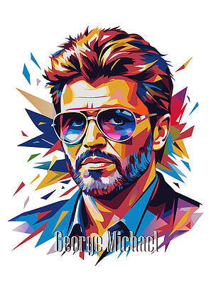 Wall Art - Digital Art - George Michael #1 in WPAP Pop Art by Vector Artnesia
