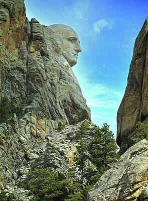 Wall Art - Photograph - George Washington Profile Mount Rushmore by Dan Sproul