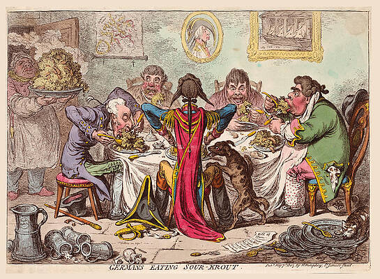 Germans Eating Sour-Krout Print by James Gillray