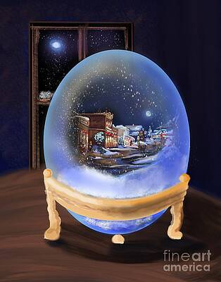 Wall Art - Digital Art - ghost town Christmas Snow Globe by Doug Gist