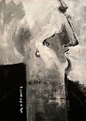 Black And White Abstract Face Paintings Fine Art America