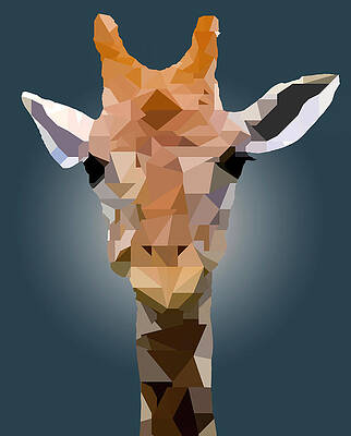 Wall Art - Digital Art - Giraffe Low Poly Portrait by Dan Sproul