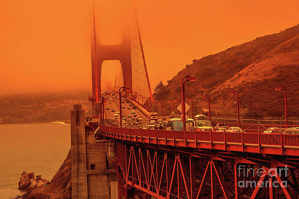 Golden Gate bridge californian fires by Benny Marty Golden Gate bridge californian fires by Benny Marty
