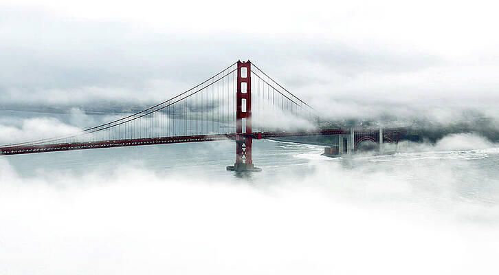 Wall Art - Photograph - Golden Gate Bridge Emerges  From The Fog by Printed View