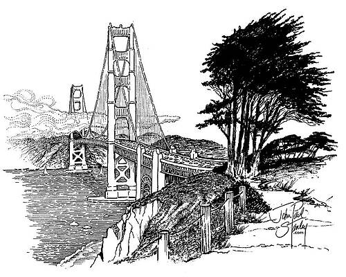 Golden Gate Bridge Sketch by John Paul Stanley Golden Gate Bridge Sketch by John Paul Stanley