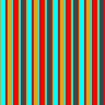 [ Thumbnail: Goldenrod, Aqua, Dark Slate Gray, and Red Colored Striped Pattern Duvet Cover ]