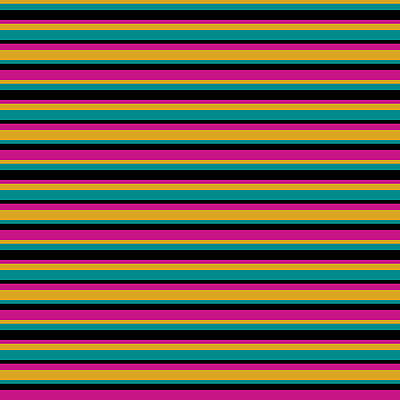 [ Thumbnail: Goldenrod, Dark Cyan, Black, and Violet Colored Lines/Stripes Pattern Art Print ]
