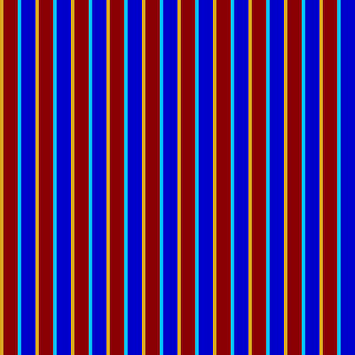[ Thumbnail: Goldenrod, Dark Red, Deep Sky Blue, and Blue Colored Stripes Pattern Duvet Cover ]