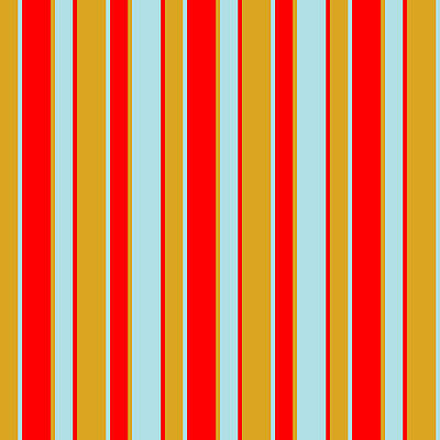 [ Thumbnail: Goldenrod, Powder Blue, and Red Colored Lined/Striped Pattern Acrylic Print ]
