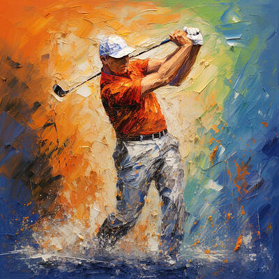 Wall Art - Painting - Golf Fascination 05 by Miki De Goodaboom