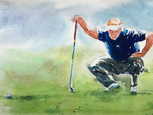 Golfer watching the hit by George Jacob Golfer watching the hit by George Jacob
