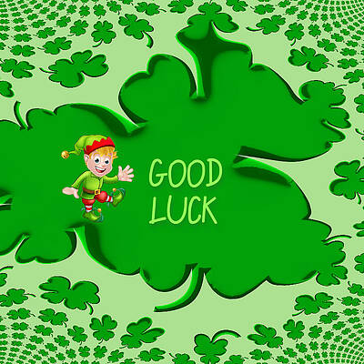 Lucky Four Leaf Clover Pattern Drawing by Iris Richardson - Fine