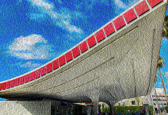 Wall Art - Digital Art - Googie Gas Station Digital Art by Matthew Bamberg