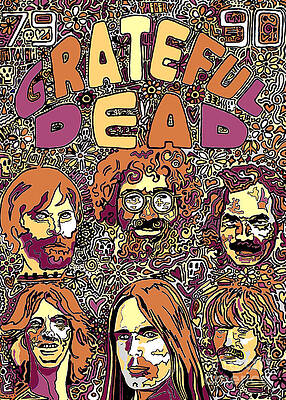 Wall Art - Drawing - Grateful Dead Purple Brown Yellow Gray by Robert Yaeger