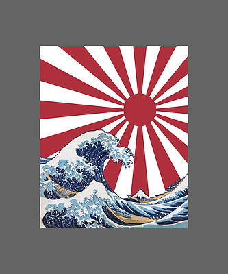 Great Wave off Kanagawa Rising Sun RoufxisRb  T by Dominic Parker