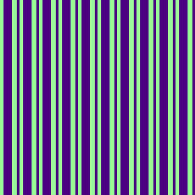 [ Thumbnail: Green and Indigo Colored Stripes Pattern Acrylic Print ]
