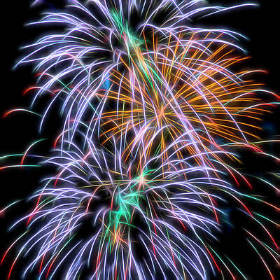 Green and Purple Fireworks by Yulia Kazansky Green and Purple Fireworks by Yulia Kazansky