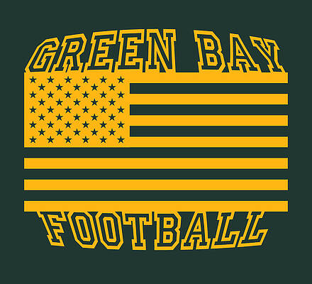 Green Bay Football American Flag Wisconsin Digital Art By Aaron Geraud