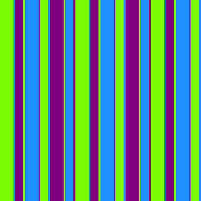 [ Thumbnail: Green, Blue, and Purple Colored Striped Pattern Acrylic Print ]