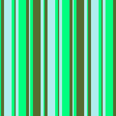 [ Thumbnail: Green, Dark Olive Green, and Turquoise Colored Striped/Lined Pattern Acrylic Print ]