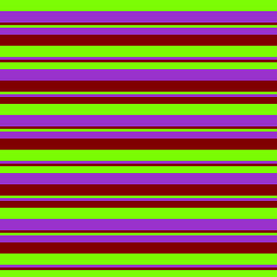 [ Thumbnail: Green, Dark Orchid, and Maroon Colored Stripes/Lines Pattern Acrylic Print ]