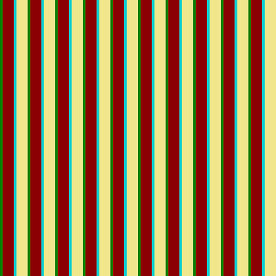 [ Thumbnail: Green, Dark Red, Dark Turquoise, and Tan Colored Striped/Lined Pattern Tote Bag ]