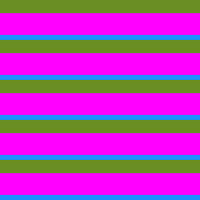 [ Thumbnail: Green, Fuchsia, and Blue Colored Pattern of Stripes Shower Curtain ]