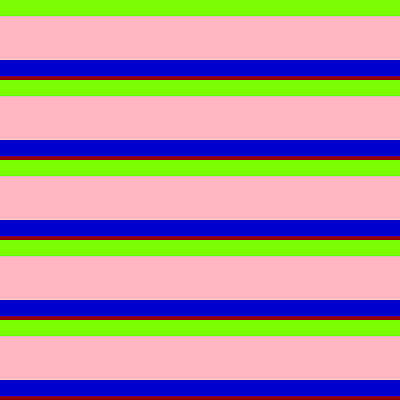 [ Thumbnail: Green, Light Pink, Blue, and Dark Red Colored Lines Pattern Throw Pillow ]