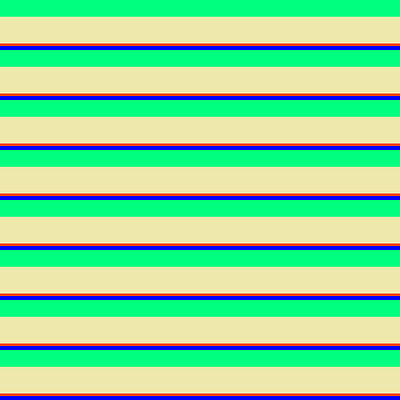 [ Thumbnail: Green, Pale Goldenrod, Red, and Blue Colored Lines/Stripes Pattern Fleece Blanket ]