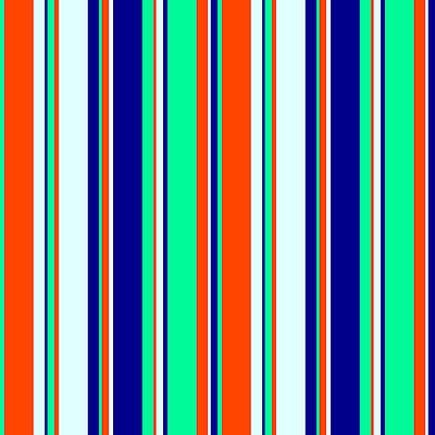 [ Thumbnail: Green, Red, Light Cyan, and Dark Blue Colored Lines/Stripes Pattern Acrylic Print ]