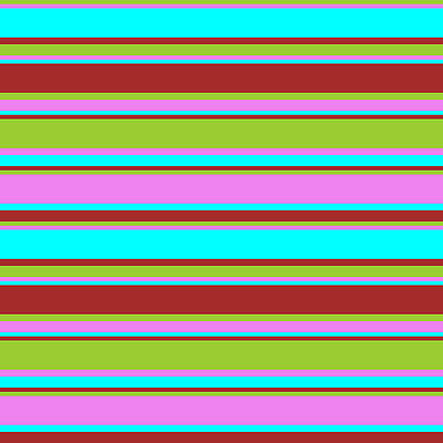 [ Thumbnail: Green, Violet, Aqua, and Brown Colored Pattern of Stripes Art Print ]