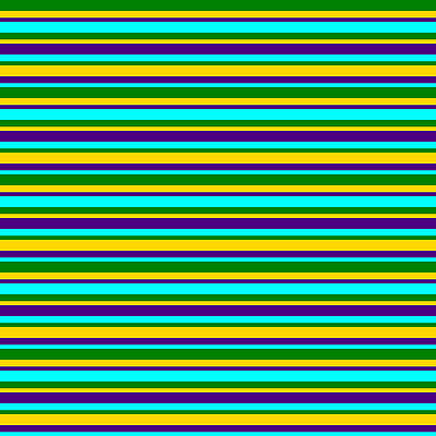 [ Thumbnail: Green, Yellow, Indigo, and Cyan Colored Striped Pattern Wood Print ]