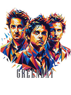 Wall Art - Digital Art - Greenday #1 in WPAP Pop Art by Vector Artnesia