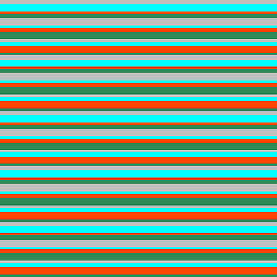 [ Thumbnail: Grey, Aqua, Red, and Sea Green Colored Stripes Pattern Duvet Cover ]