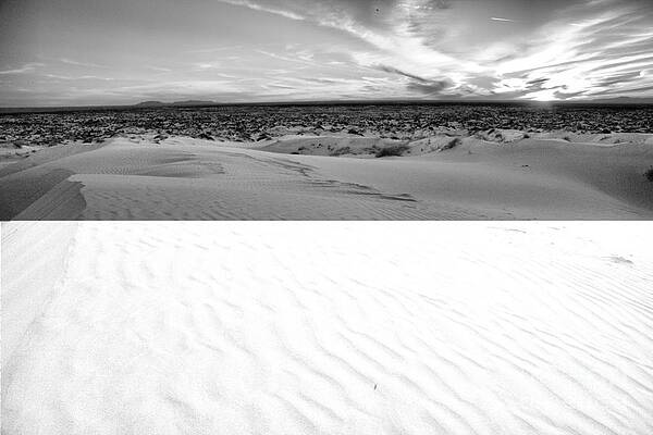 Guadalupe Salt Basin Dunes Fiery Sunset Black And White by Adam Jewell Guadalupe Salt Basin Dunes Fiery Sunset Black And White by Adam Jewell