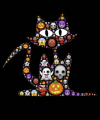 Wall Art - Digital Art - Halloween Cat by Flippin Sweet Gear