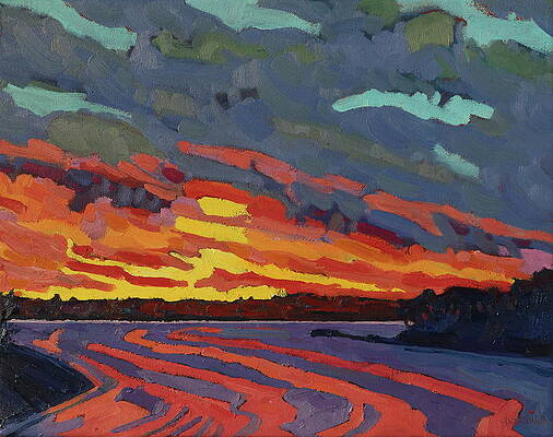 Wall Art - Painting - Halloween Sunset on Fire by Phil Chadwick