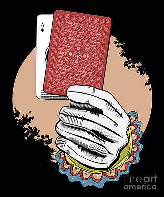 Wall Art - Digital Art - Hand With Cards Ace Poker Casino Player Gambler Gift by Thomas Larch