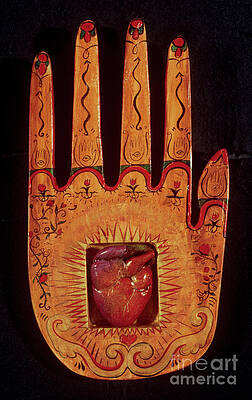 Hand with heart in Palm by Debra Quinn
