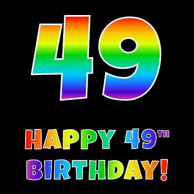 [ Thumbnail: Happy 49th Birthday - Multicolored Rainbow Spectrum Gradient Fleece Blanket ]