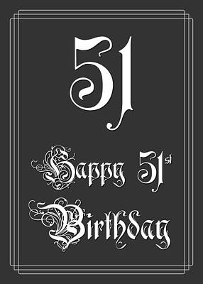 [ Thumbnail: Happy 51st Birthday - Fancy, Elegant, Intricate Look Acrylic Print ]