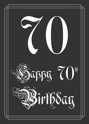 [ Thumbnail: Happy 70th Birthday - Fancy, Elegant, Intricate Look Acrylic Print ]