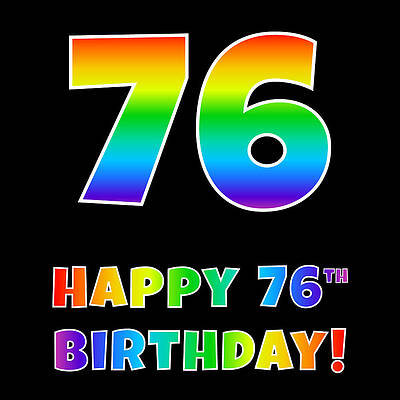 [ Thumbnail: Happy 76th Birthday - Multicolored Rainbow Spectrum Gradient Fleece Blanket ]