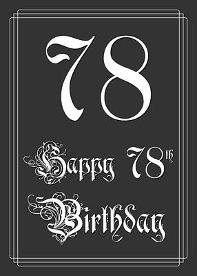 [ Thumbnail: Happy 78th Birthday - Fancy, Elegant, Intricate Look Metal Print ]