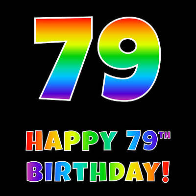 [ Thumbnail: Happy 79th Birthday - Multicolored Rainbow Spectrum Gradient Women's T-Shirt ]