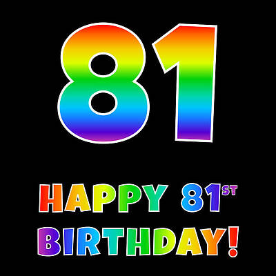 [ Thumbnail: Happy 81st Birthday - Multicolored Rainbow Spectrum Gradient Duvet Cover ]