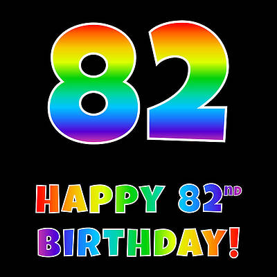 [ Thumbnail: Happy 82nd Birthday - Multicolored Rainbow Spectrum Gradient Women's T-Shirt ]