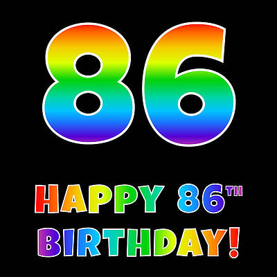 [ Thumbnail: Happy 86th Birthday - Multicolored Rainbow Spectrum Gradient Women's T-Shirt ]