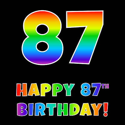 [ Thumbnail: Happy 87th Birthday - Multicolored Rainbow Spectrum Gradient Jigsaw Puzzle ]