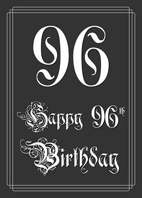 [ Thumbnail: Happy 96th Birthday - Fancy, Elegant, Intricate Look Acrylic Print ]